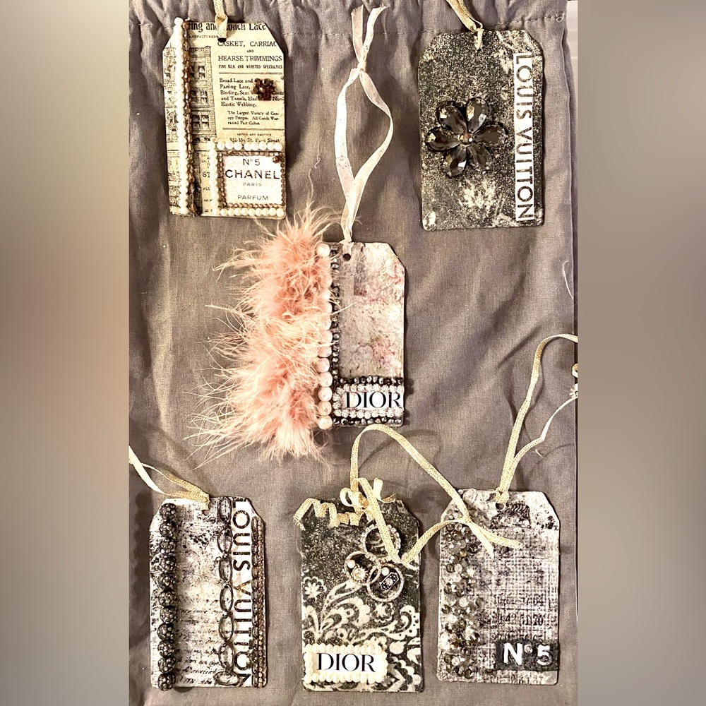 Designer Inspired Swarovski Crystal Gift Tags, Bags Tags, Wine Tags, Ornaments